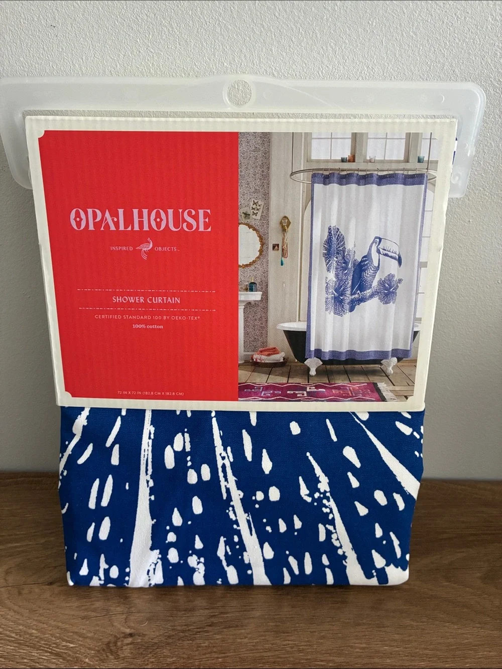 Opalhouse Target Blue Toucan Shower Curtain 72x72 Tropical Cotton NIP